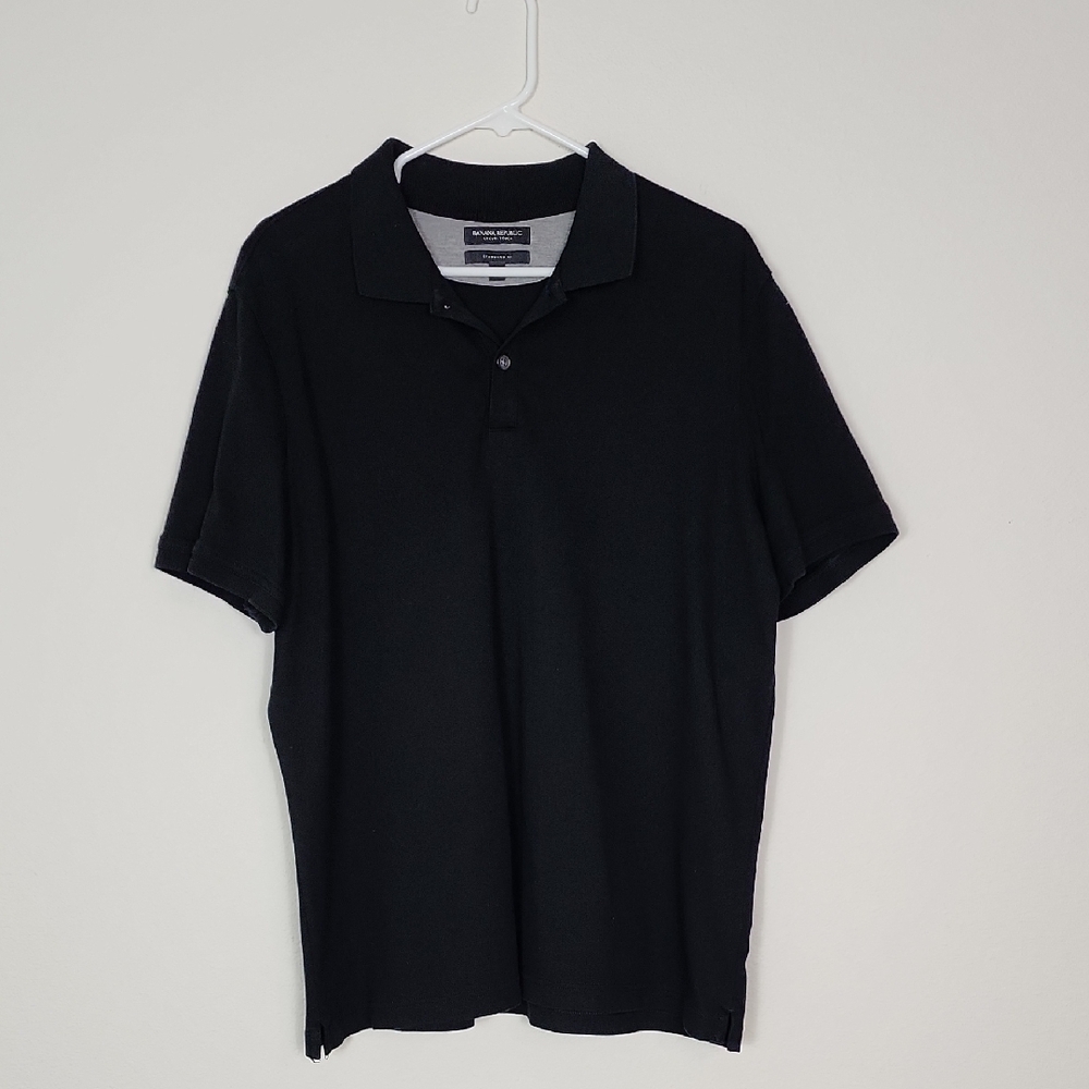 Banana Republic Black Polo Shirt Relaxed Fit